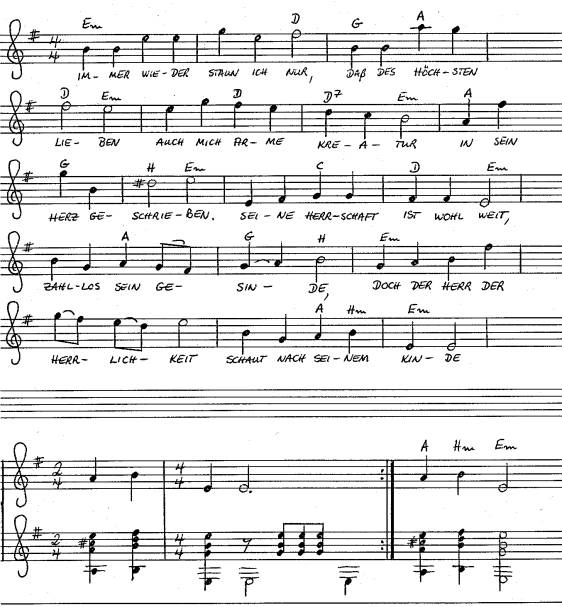 Noten und Akkorde zum Lied Staunen