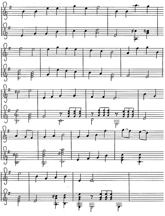 Melodie und Begleitung zum Lied Staunen