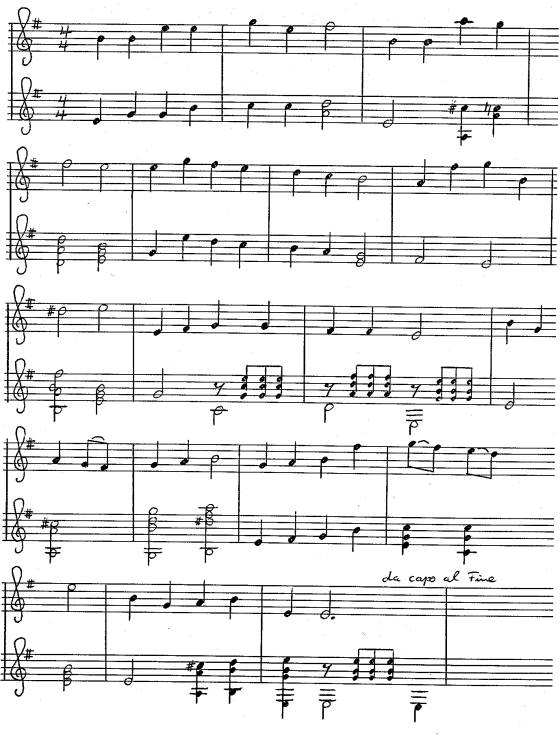 Melodie und Begleitung zum Lied Staunen