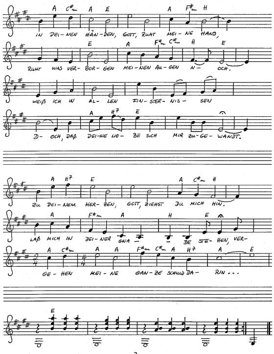 Noten, Akkorde und Text zum Lied In Deinen Händen