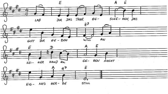 Melodie, Akkorde und Text zum Lied Zuspruch