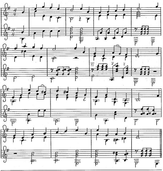 durch komponierte Melodie und Akkorde zum Lied Gebet