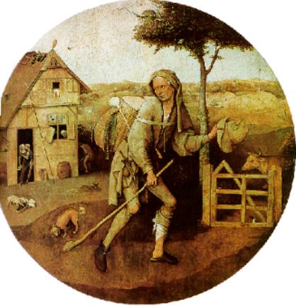 ein Pilger gezeichnet von Hieronymus Bosch
