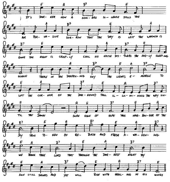 notes and chords of Star of Hope