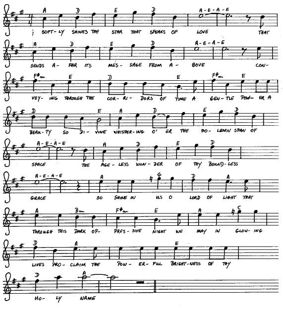 notes and chords of Reflections
