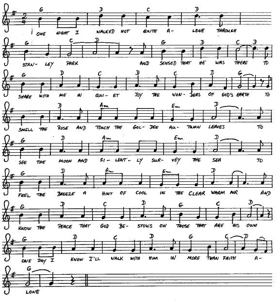 notes and chords of I am with You Always