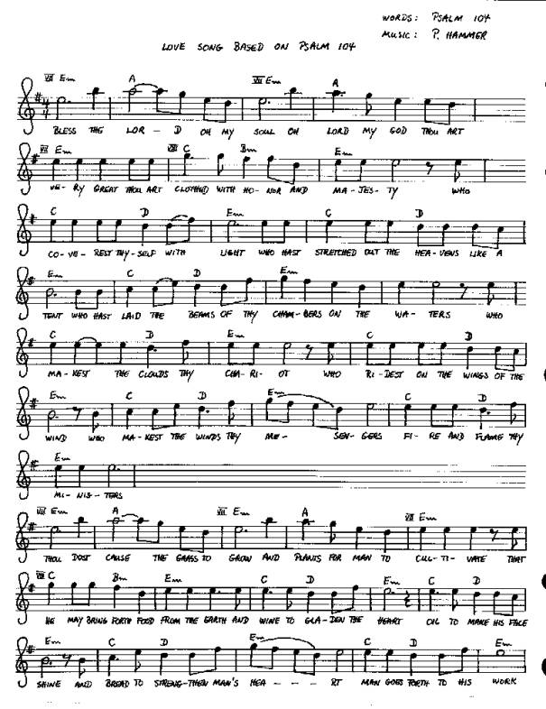 Noten und Akkorde für Psalm 104
