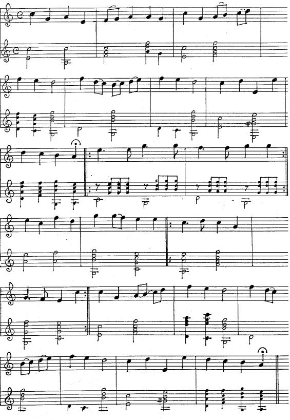 Melodie und Harmonie Noten für Hingegeben