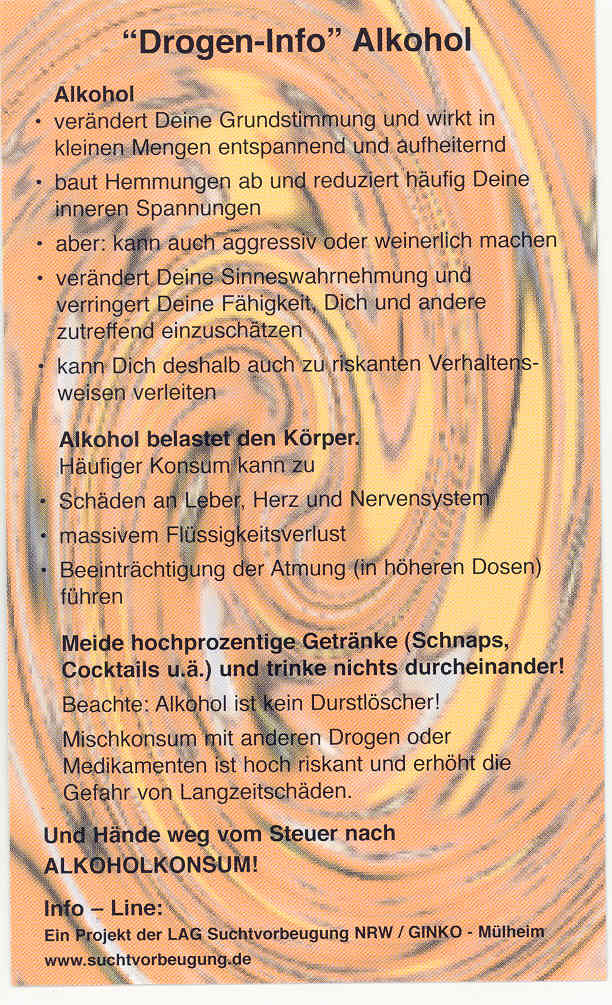 Drogen-Info Alkohol