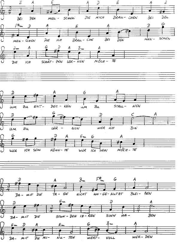 Noten und Akkorde für  Leben